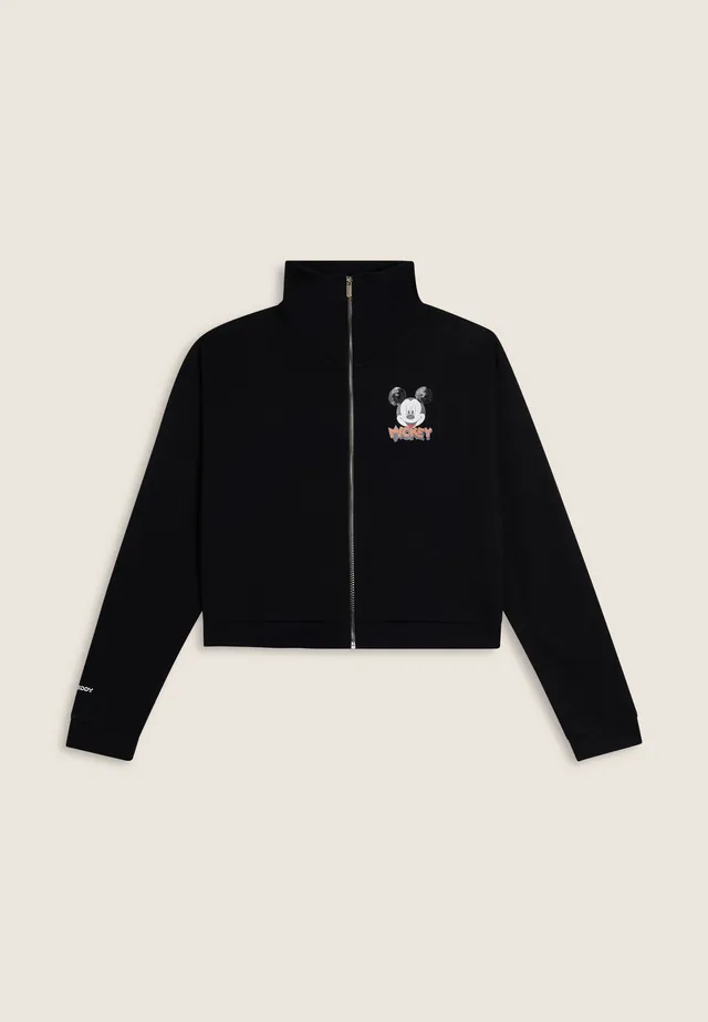 freddy-felpa-nera-collo-alto-zip-comfort-fit-mickey-mouse image 1