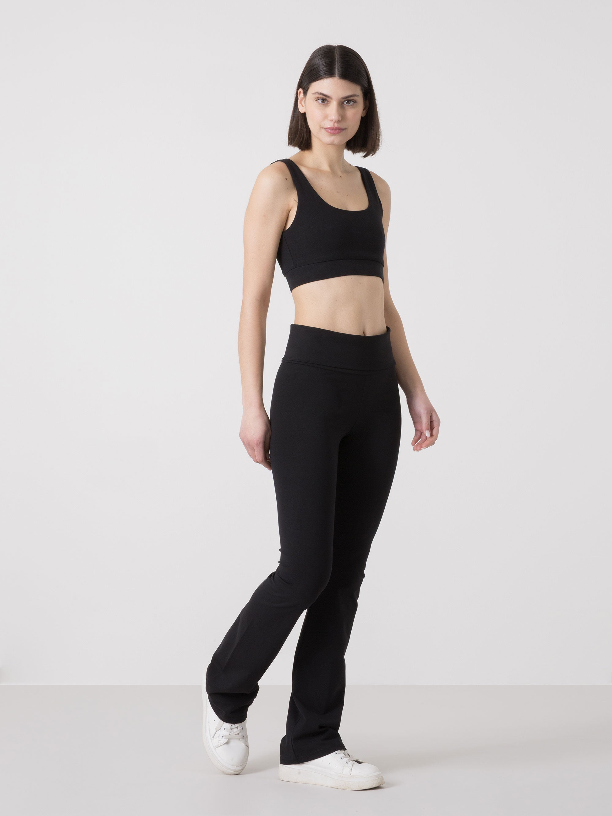 dimensione-danza-pantaloni-flare-donna-vita-alta-elasticizzati image 2