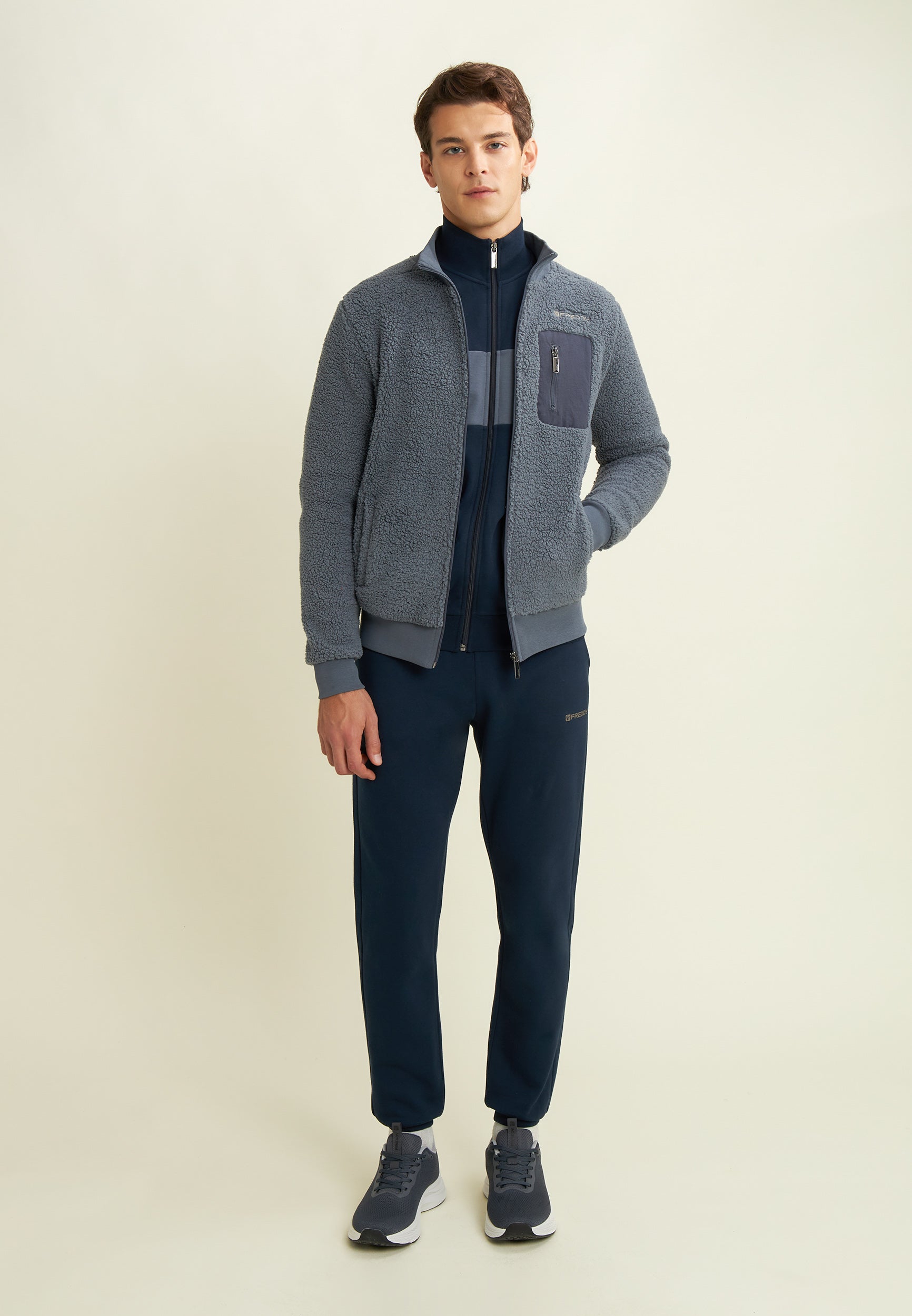 freddy-felpa-uomo-in-pile-sherpa-collo-alto-full-zip image 2