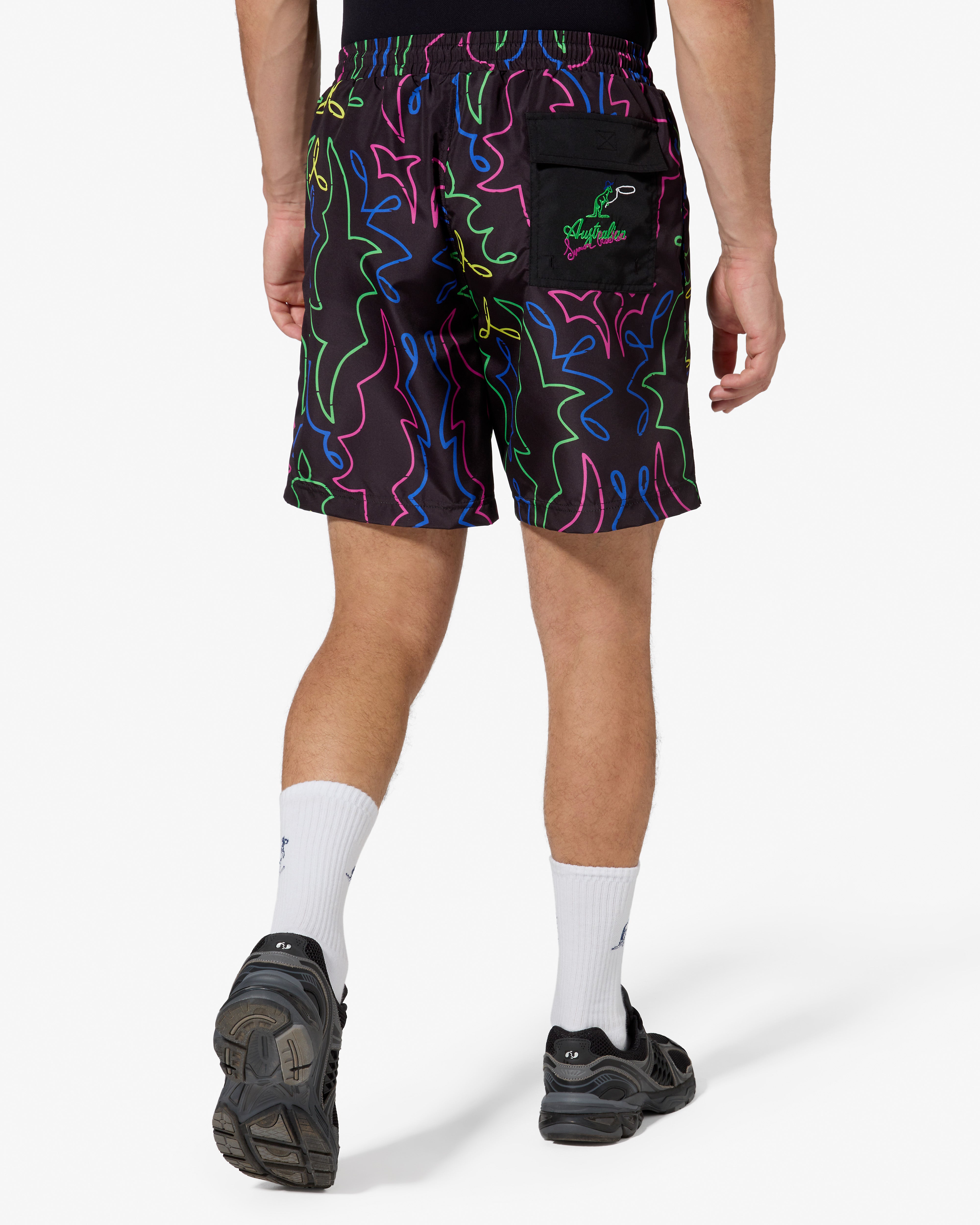 australian-neon-swimshort-simon-cracker-x-australian-costume-mare-uomo-nero image 2