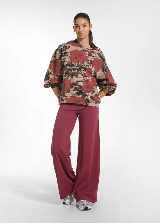 deha-d42009-pantaloni-in-jersey-stretch-con-fondo-elasticizzato-rosso image 1