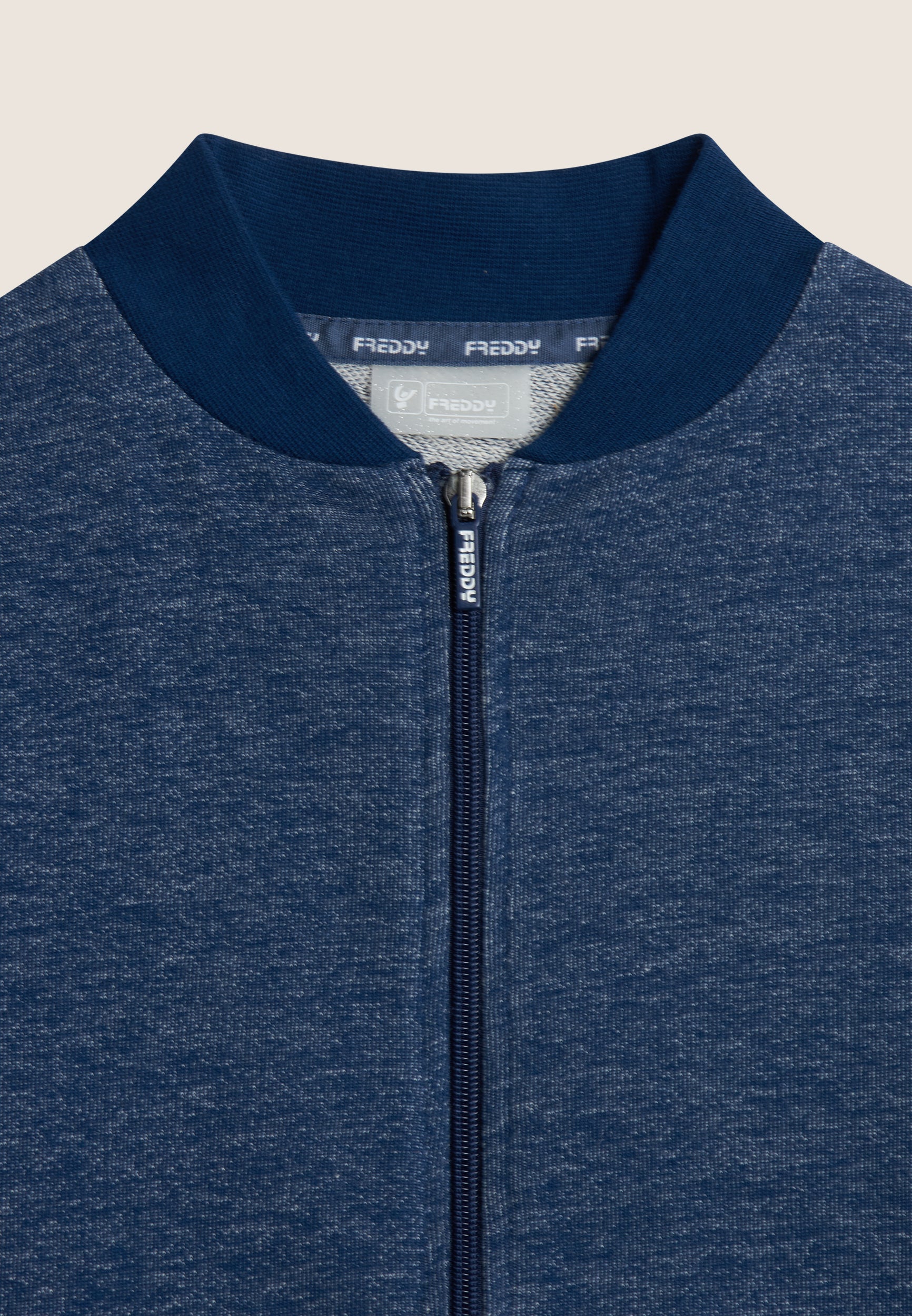 freddy-felpa-zip-bambina-bambino-cotone-m-lange-effetto-denim image 3