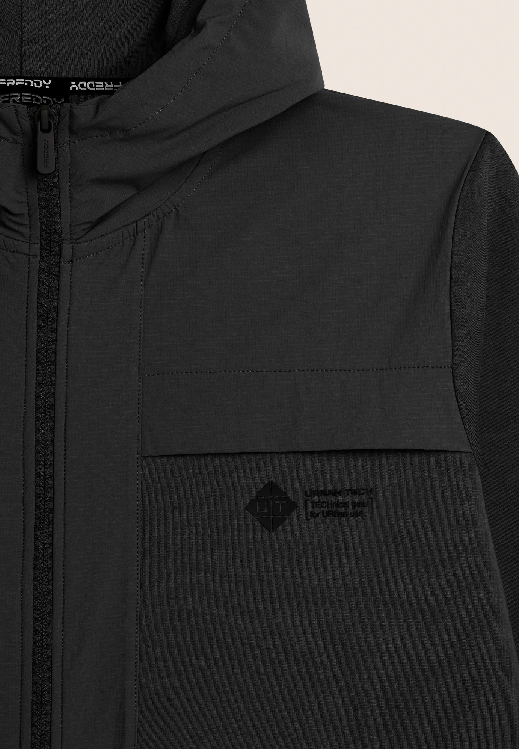 freddy-felpa-zip-cappuccio-con-inserti-nylon-rip-stop image 4