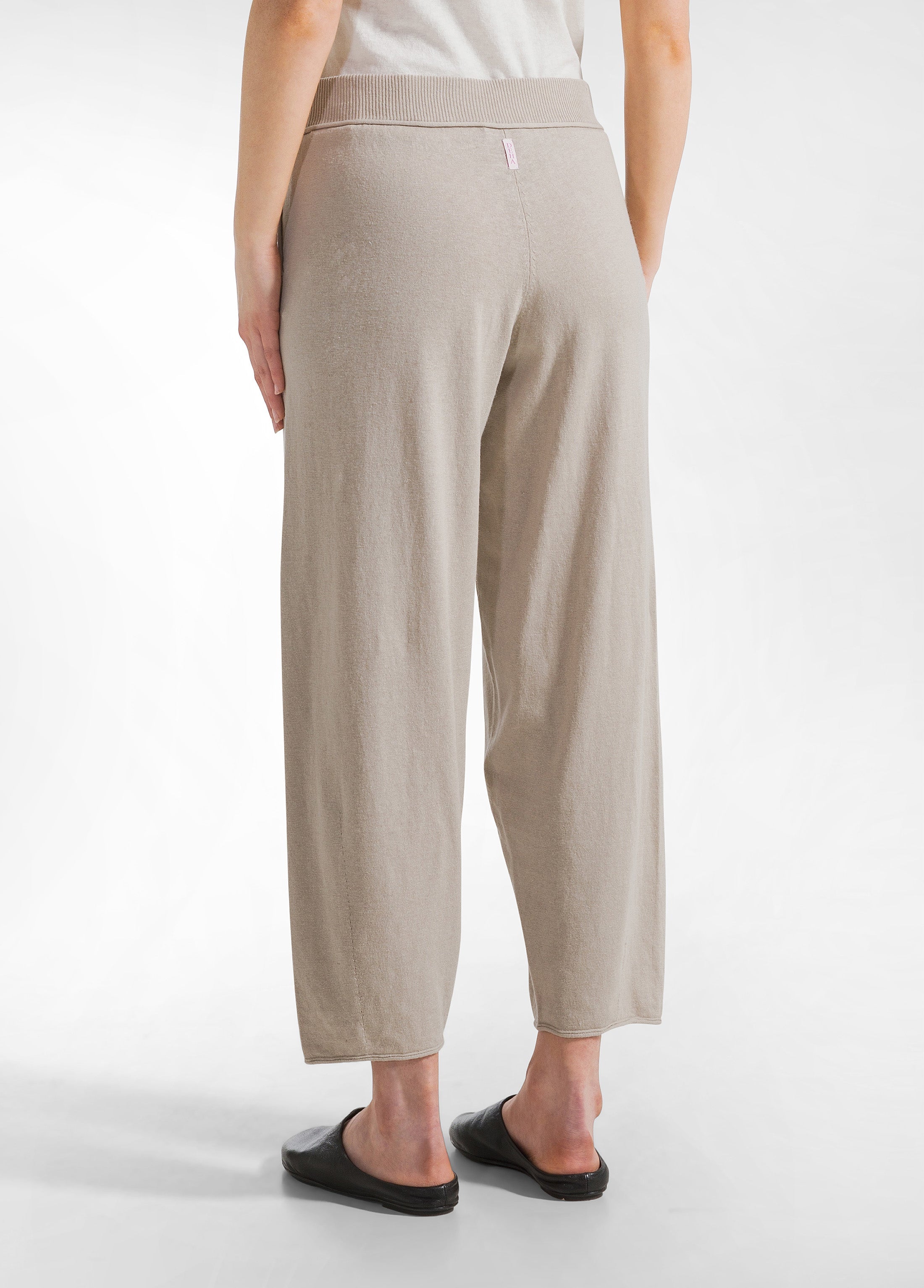 deha-d22196-pantalone-in-maglia-lino-e-cotone-beige image 4