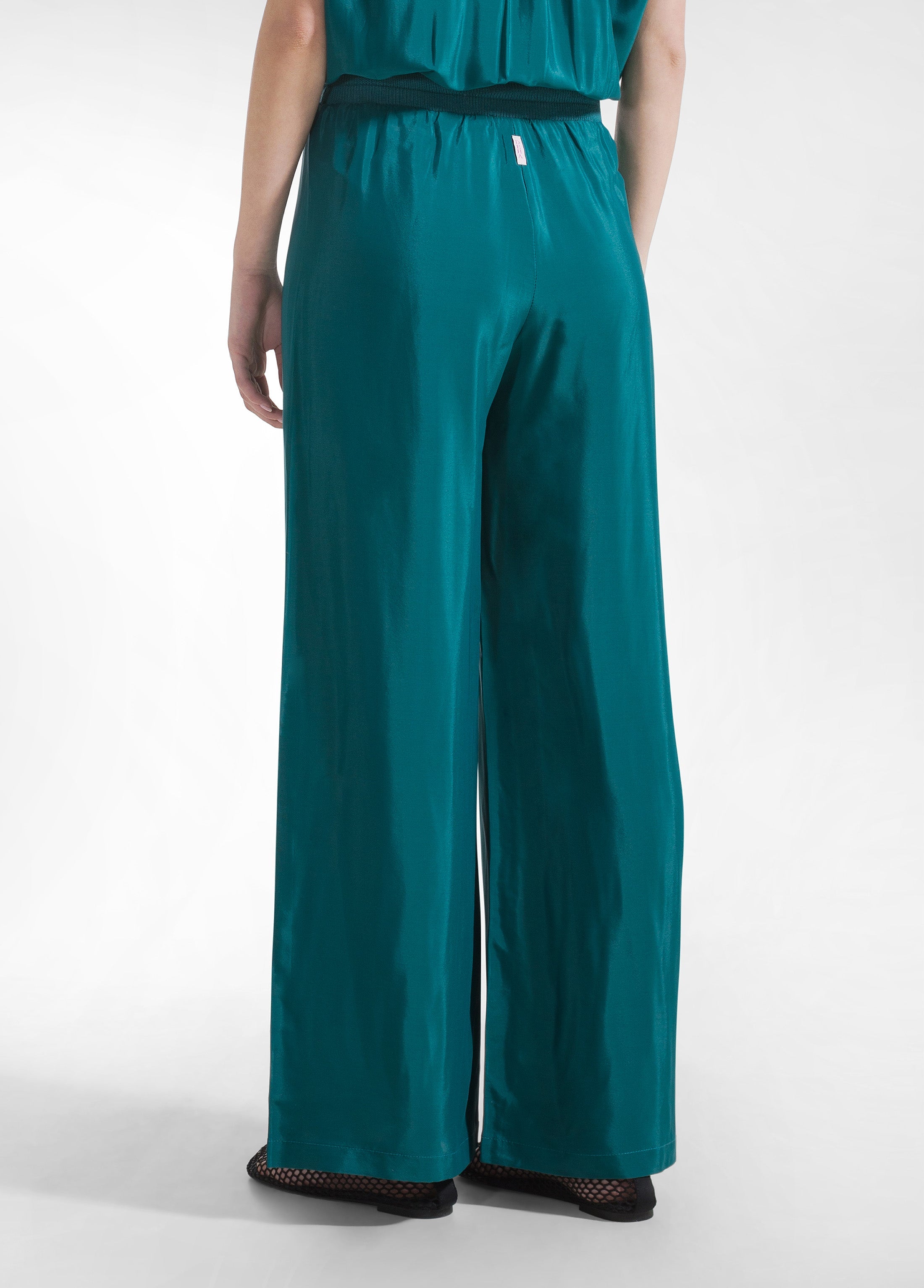 deha-completo-top-e-pantaloni-palazzo-in-jersey-e-satin-verde image 6