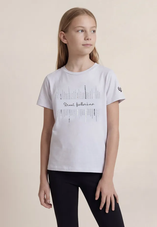 freddy-t-shirt-bambina-street-ballerina-con-strass-in-jersey image 1