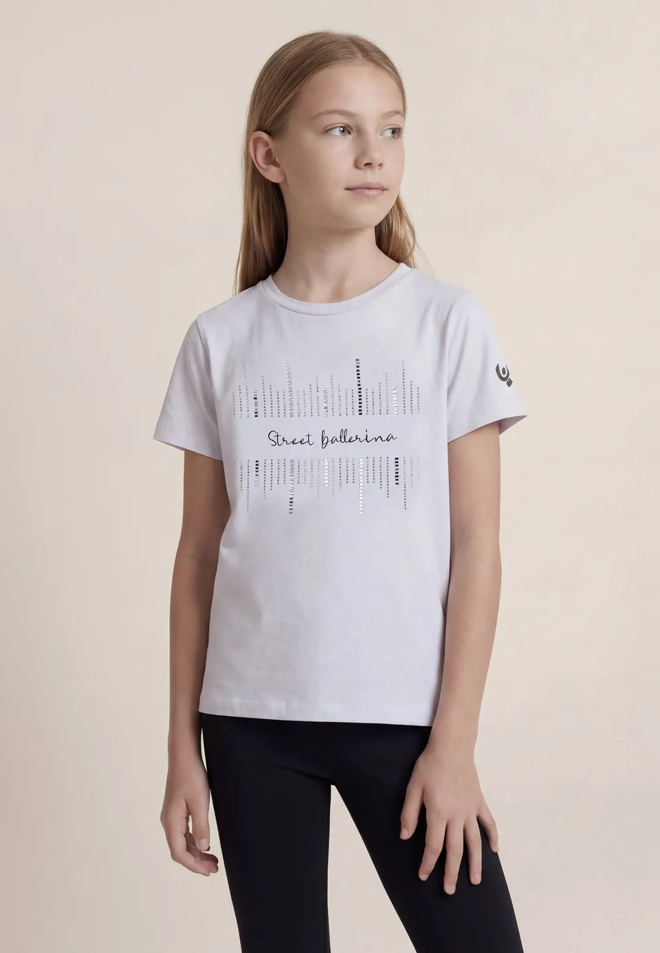 freddy-t-shirt-bambina-street-ballerina-con-strass-in-jersey image 1