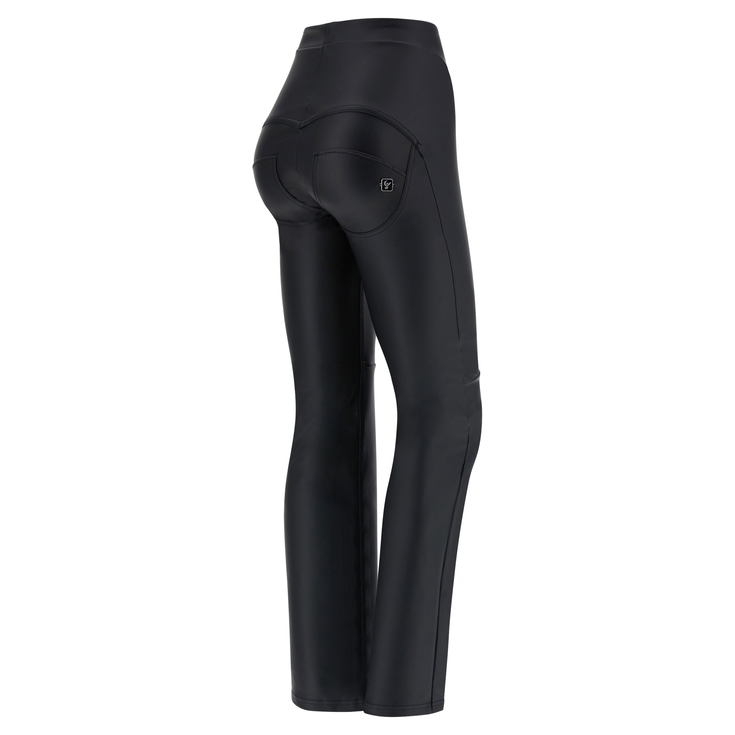 freddy-wr-up-pantaloni-similpelle-vita-alta-sagomata-flare-a-blocchi image 6